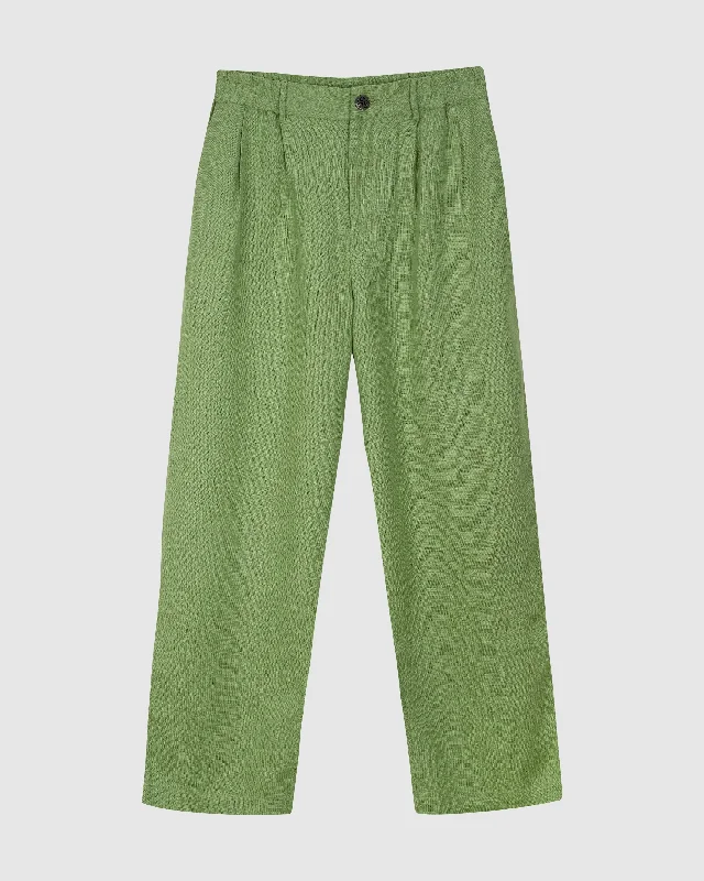 LINEN TROUSERS IN GREEN Trousers sophisticated sleek