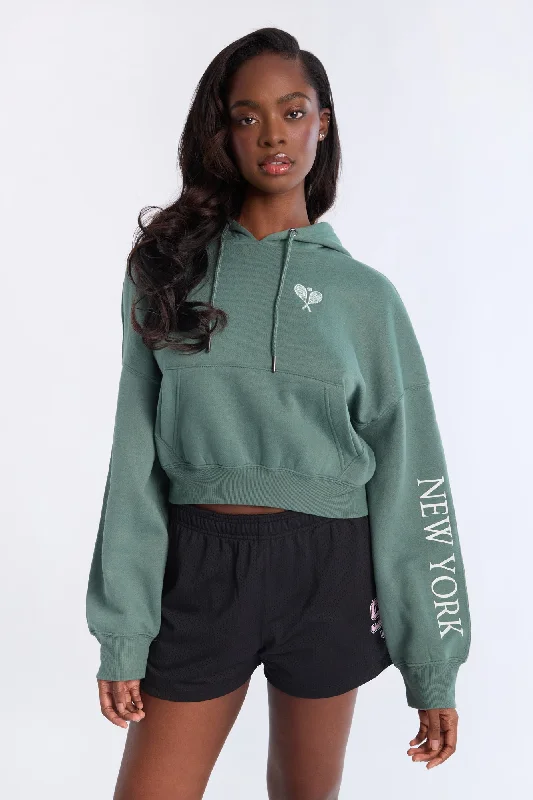 Midi Hoodie Hoodie with Hem Frayed Vintage Worn