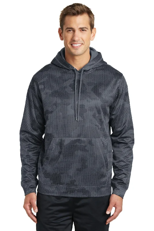 Sport-Tek Sport-Wick CamoHex Fleece Hooded Pullover. ST240 Square Neck Pullover