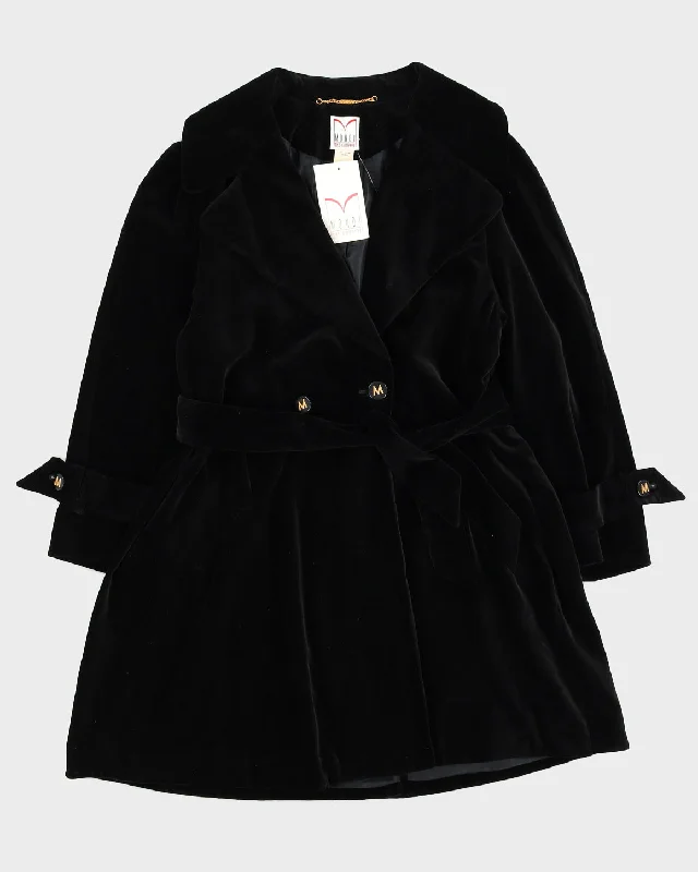 Mondi Black Velvet Short Coat - L Cape Coat Herringbone Coat Tweed Coat