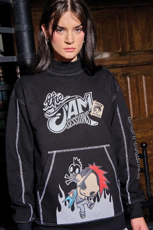 Punkstar tokidoki Highneck Sweatshirt Hoodie with Elastic Waist Stretchable Comfortable