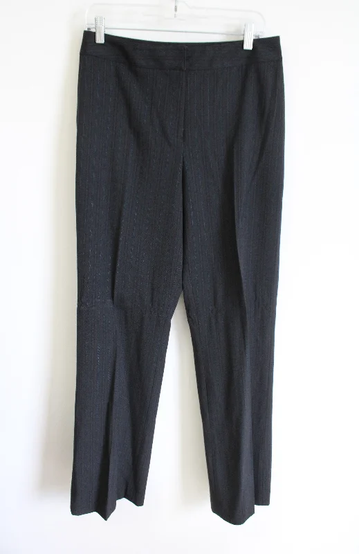 Apt. 9 Pearson Charcoal Gray & Blue Striped Stretch Trouser Pants | 10 Trousers Top Rated