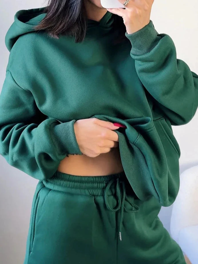 Women's Two Piece Loose Pullover Suit Over Sleeve Pullover
