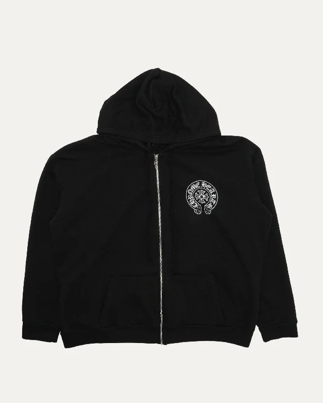 Malibu Horseshoe Logo Zip Up Hoodie Hoodie with Belted Waist Structured Tailored