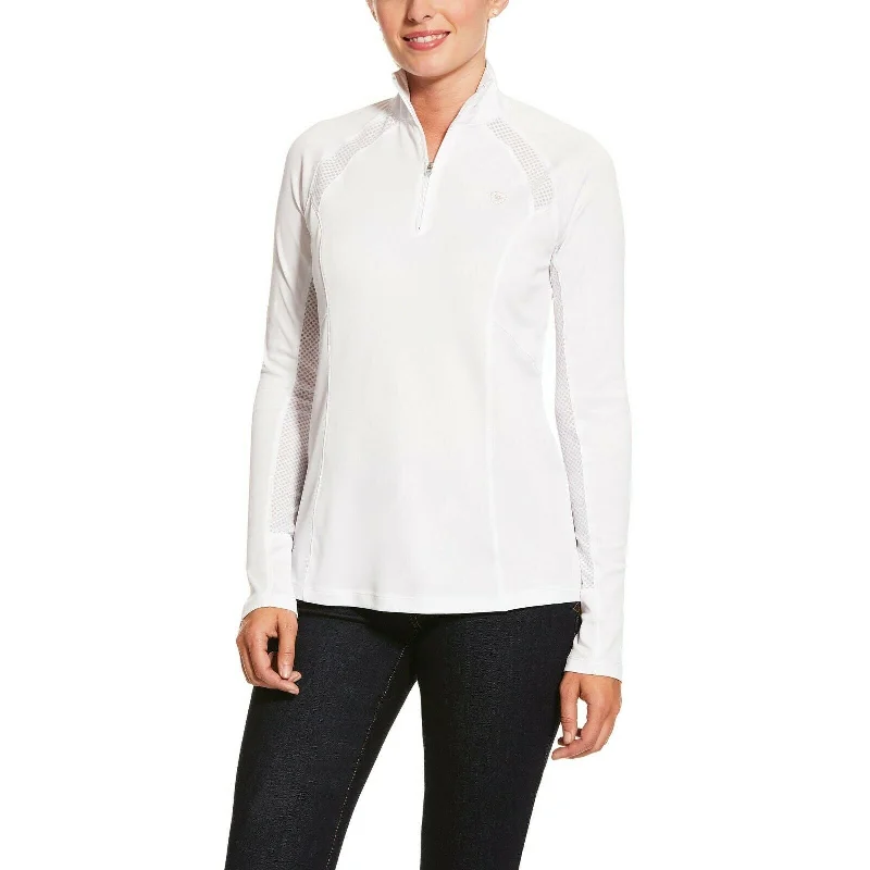 Ariat® Ladies Sunstopper 2.0 White 1/4-Zip Pullover Baselayer 10030471 Thin Wool Pullover Ariat® Ladies Sunstopper 2.0 White 1/4-Zip Pullover Baselayer 10030471 Thin Wool Pullover