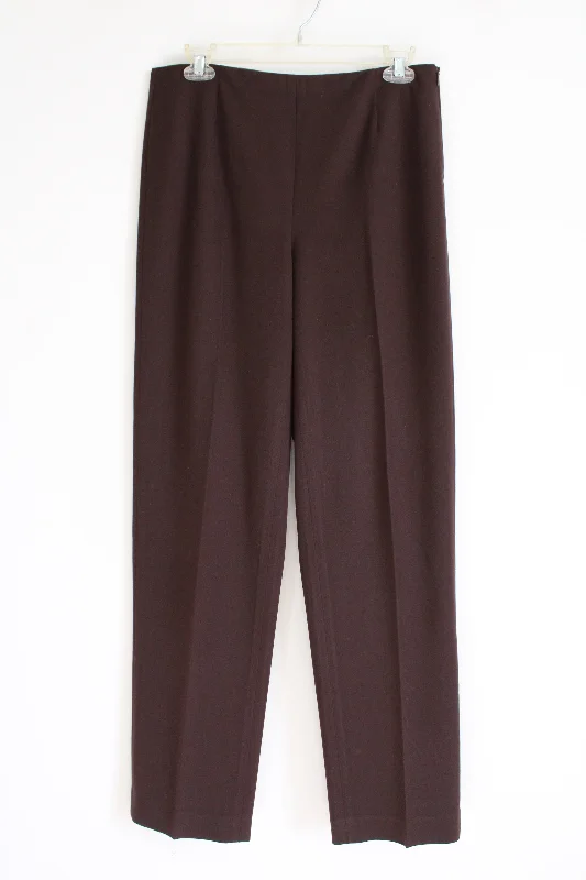 Talbots Brown Stretch Straight Leg Trouser Pants | 8 Trousers versatile functional