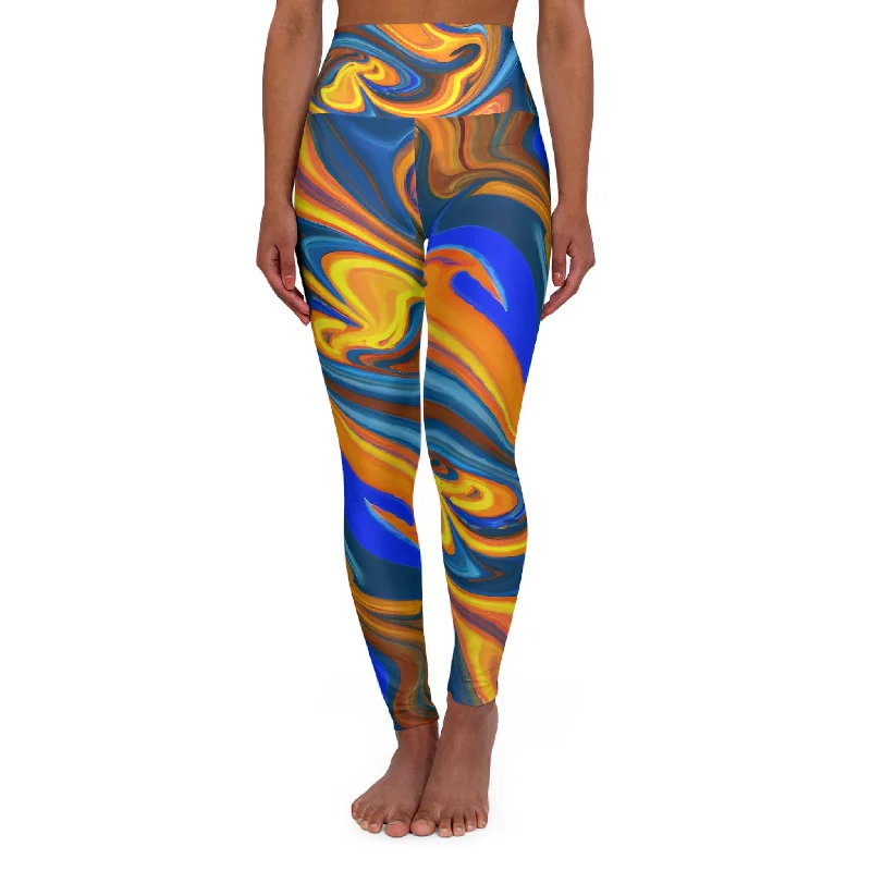 Psychedelic Swish Festival Leggings Trendy Digital Print Leggings