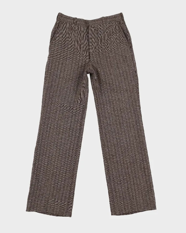 Vintage 1970s Brown Trousers - W26 L29 Skinny Trousers Denim Stretchy