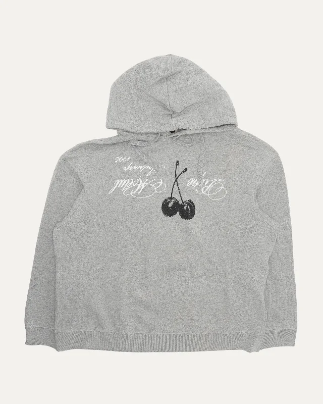 Cherry Hoodie Hoodie with Frayed Bohemian Relaxed