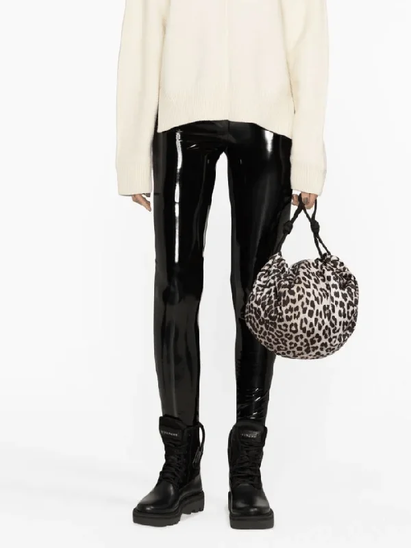 Wolford SS Black Latex Patent Leggings 19391 7005 Comfortable Cold Weather Leggings
