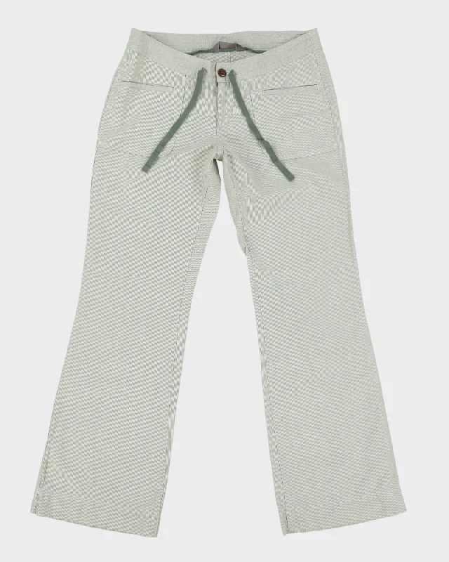 The North Face Green Striped Trousers - W34 L32 Trousers Palazzo Wide Leg