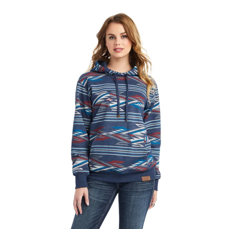 Ariat® Ladies Navy Chimayo Printed Chimayo Pullover 10042137 Chunky Knit Pullover
