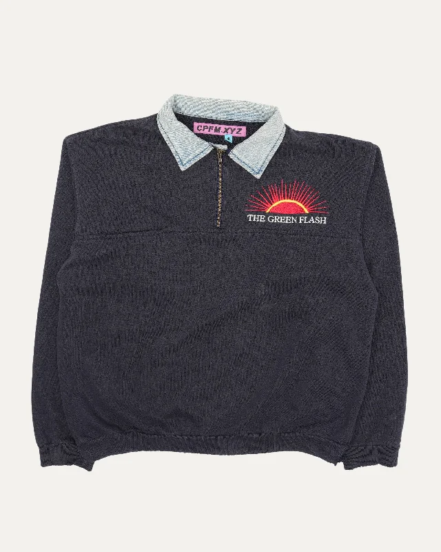 The Great Flash Polo Sweatshirt Hoodie with Ribbed Neckline Snug Warm