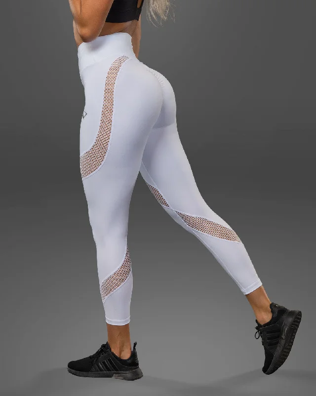 Luxe White Mesh Leggings Trendy Tie-Dye Leggings