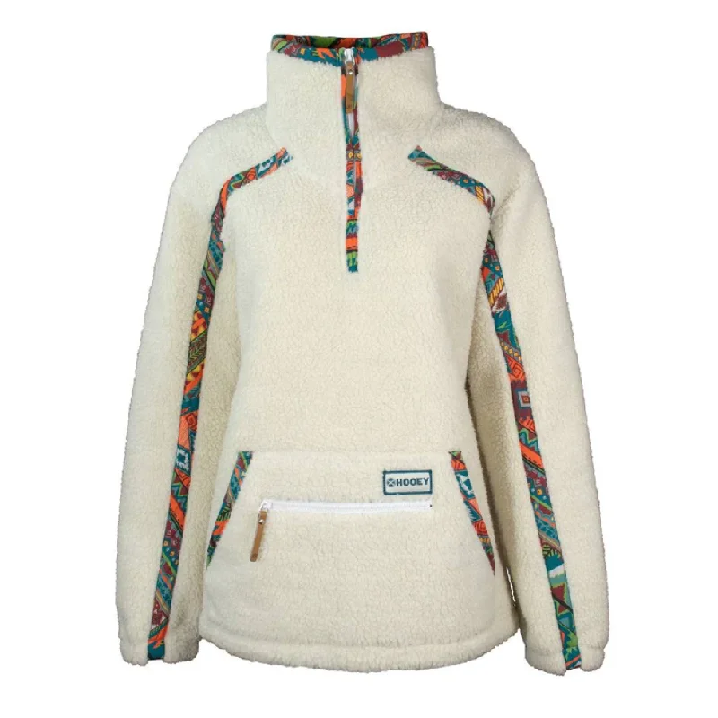 Hooey Ladies Aztec Cream Sherpa Pullover HFP005CR Oversized Cozy Pullover