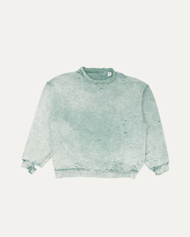 Sun Faded Crewneck Sweatshirt Hoodie with Emblem Brand Identity