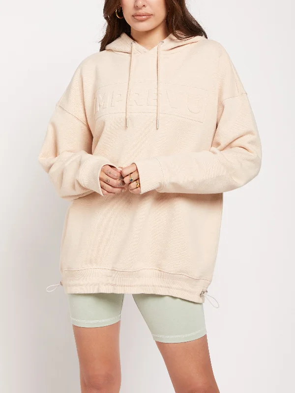 Imprevu Embossed Logo Hoodie Hoodie with Cropped Fit Short Trendy