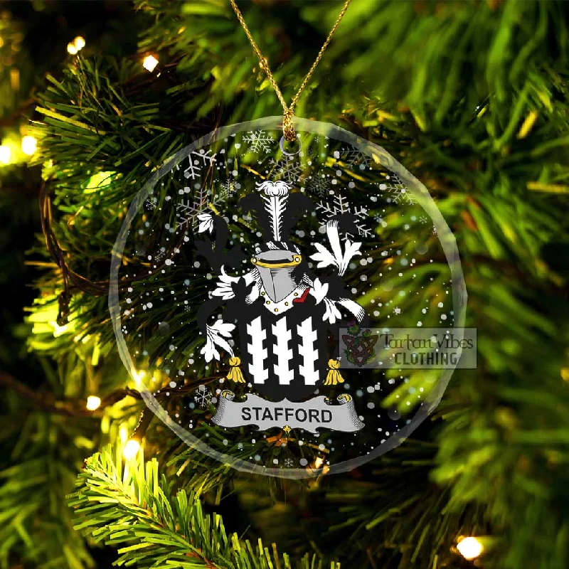 Stafford Irish Clan Christmas Glass Ornament with Coat of Arms Bolero Crop Top Camisole