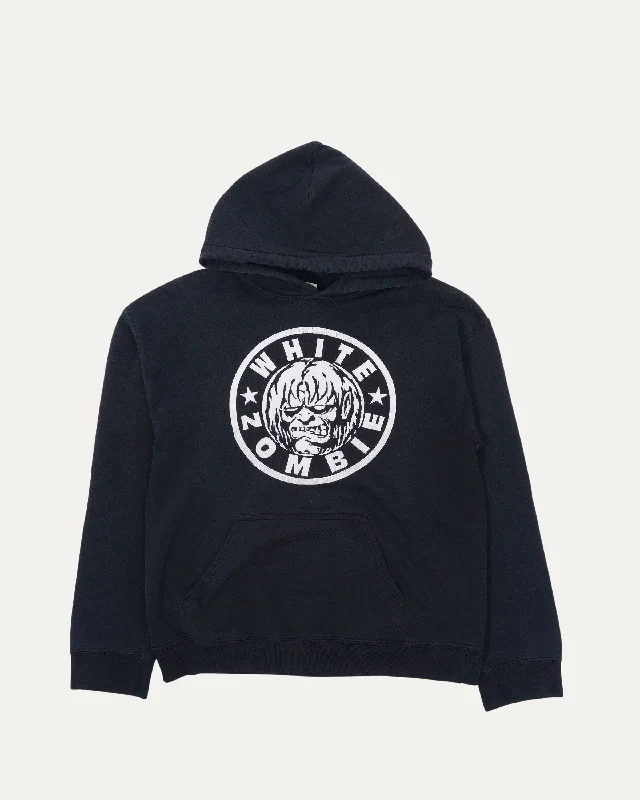 White Zombie Hoodie Hoodie with Snap Buttons Easy Quick