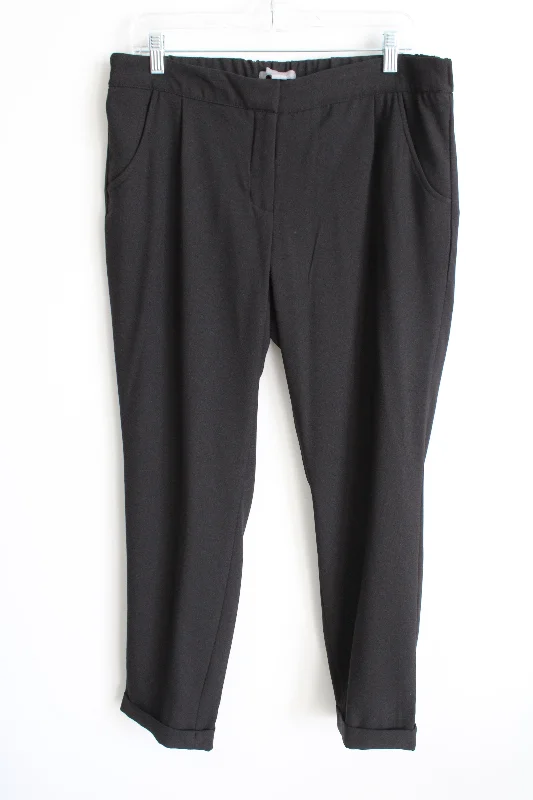 Saint Tropez West Black Cuffed Trouser Pant | L Trousers Bootcut Casual