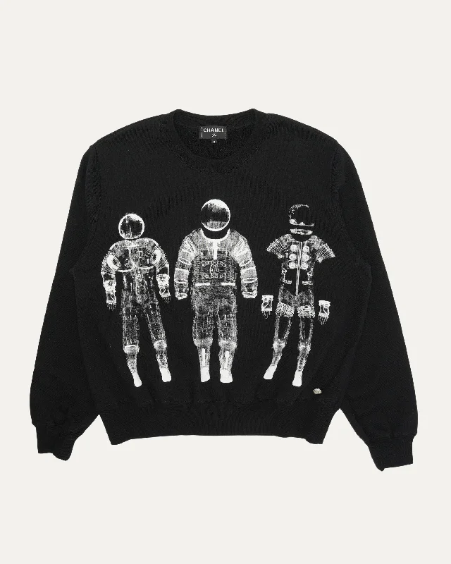 AW17 Astronaut Crewneck Sweatshirt Hoodie with Button Classic Timeless