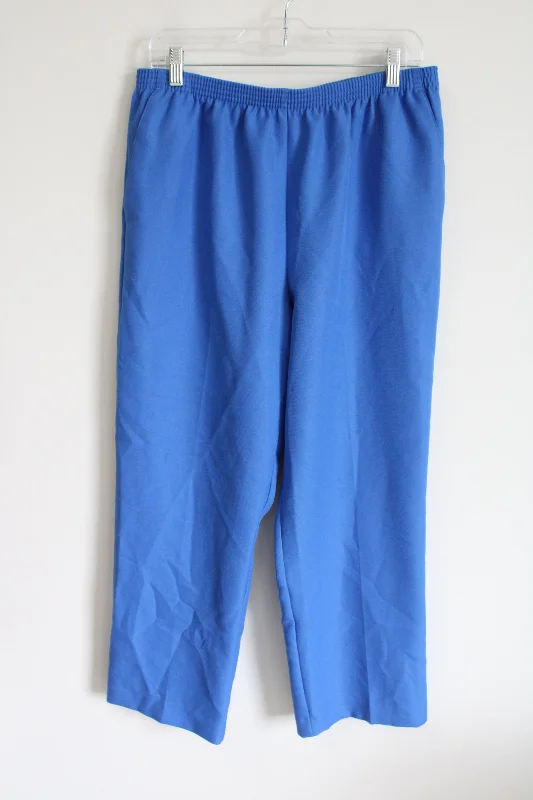Alfred Dunner Blue Trouser Pants | 16 Petite Trousers Culottes Wide Leg