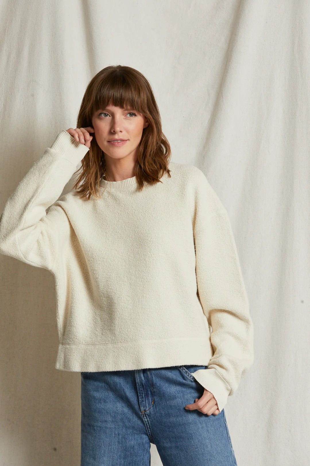 Perfect White Tee - Mayer Fleece pullover Lapel Neck Sweater