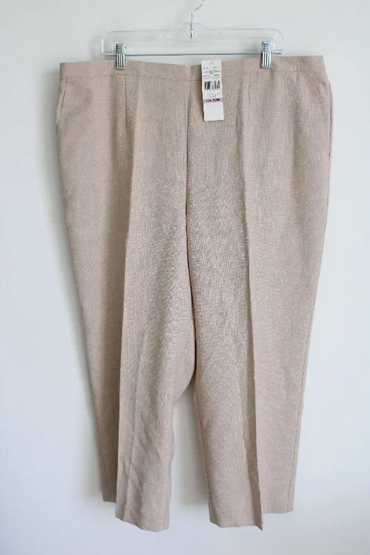 NEW Alfred Dunner Tan Trouser Pants | 22W Trousers luxurious premium