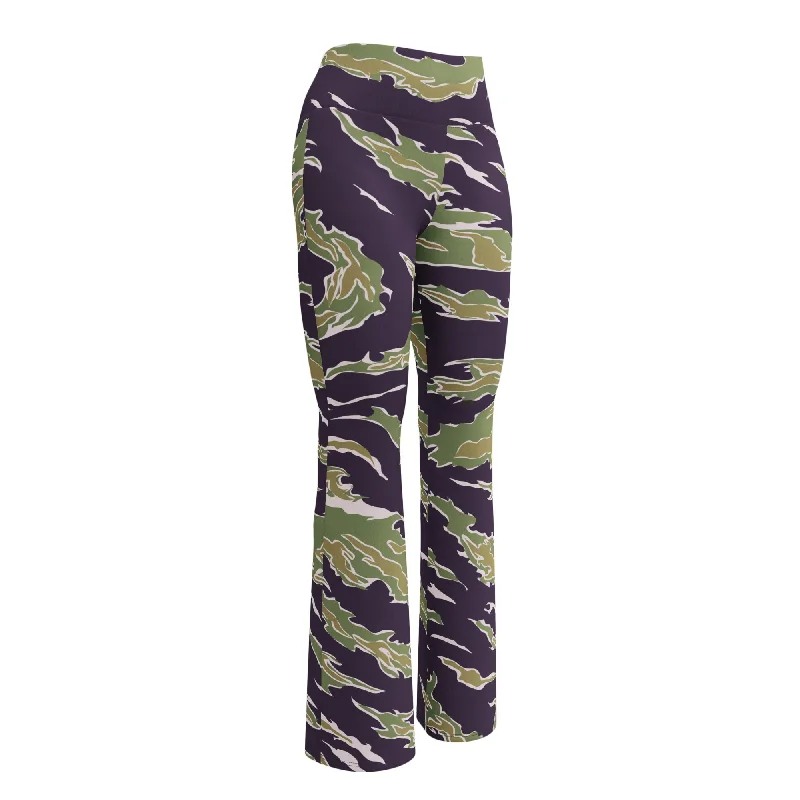 Jungle Tiger Stripe Camouflage Flare leggings Stylish Colorful Activewear Leggings