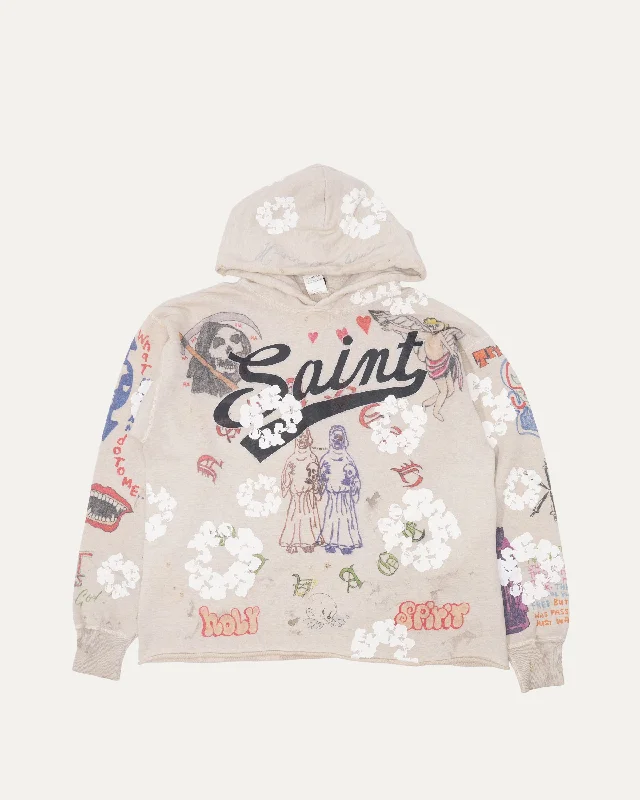 Denim Tears Graffiti Hoodie Hoodie with Full-Zip Functional Layering