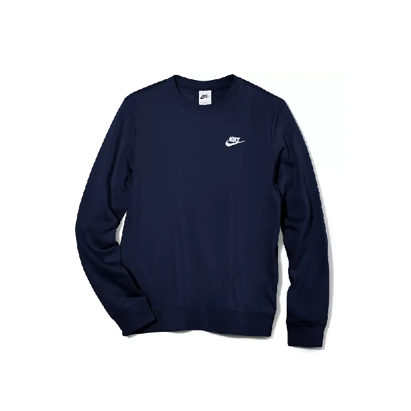 W NSW Club Fleece Crew-Neck Sweatshirt 'Obsidian/White' Hoodie with Ribbed Neckline Snug Warm