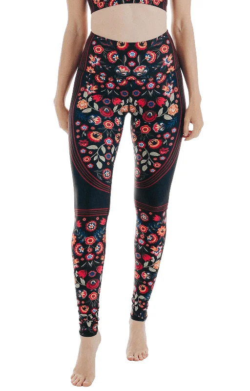 Folklore Printed Yoga Leggings Fashionable Minimal Active Leggings
