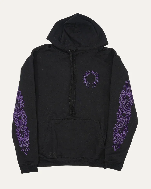 Friends and Family Horseshoe Logo Hoodie Hoodie with Zipper Placket Modern Functional