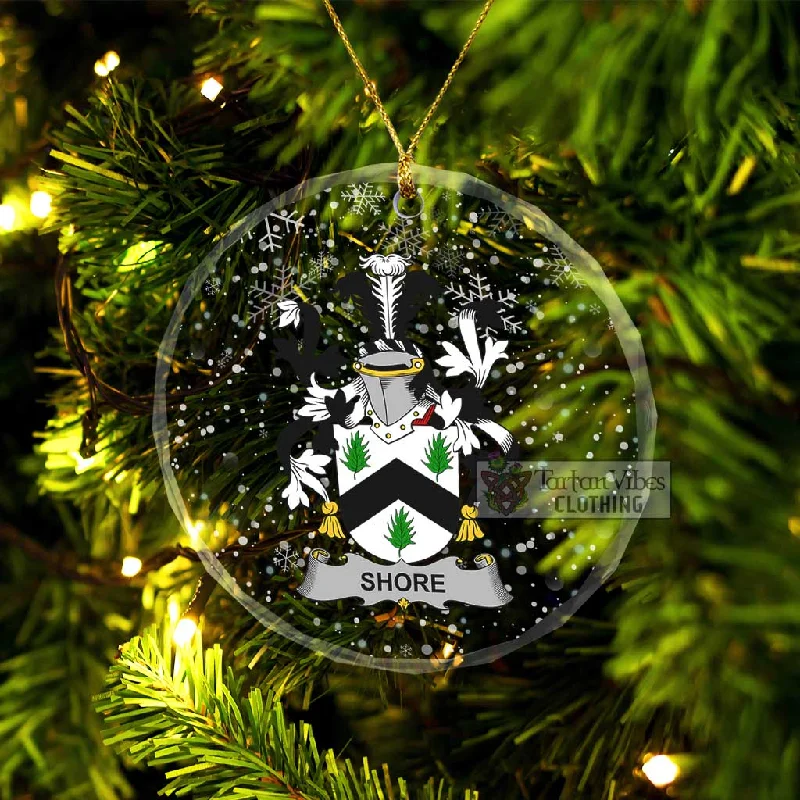 Shore Irish Clan Christmas Glass Ornament with Coat of Arms Raincoat Turtleneck Coat Wrap Coat