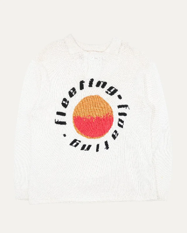 Fleeting Floating Knitted Polo Sweatshirt Hoodie with Mock Neck Collared Structured