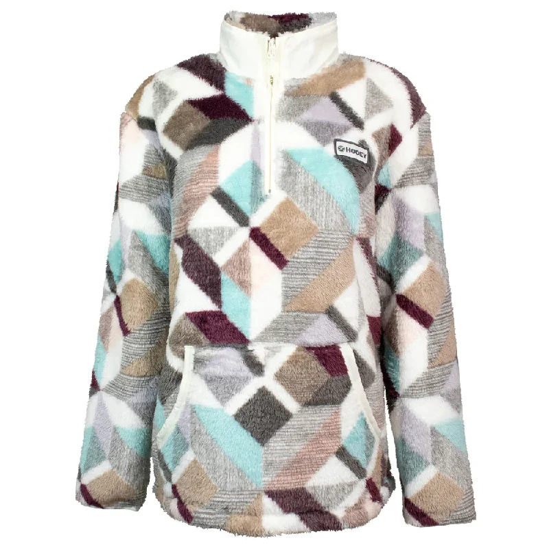 Hooey Ladies Geometric Cream Fleece Pullover HFP006CRPR Bolero Style Sweater