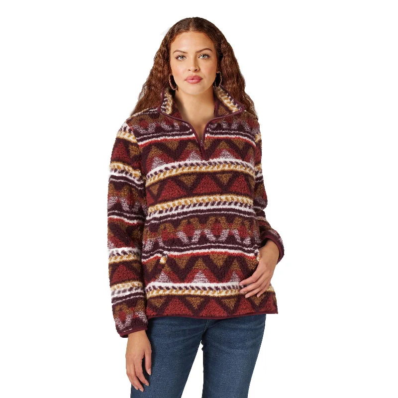 Wrangler® Ladies Retro Western Vintage 1/4 Zip Sherpa Pullover 112321385 Sabrina Neck Pullover Wrangler® Ladies Retro Western Vintage 1/4 Zip Sherpa Pullover 112321385 Sabrina Neck Pullover