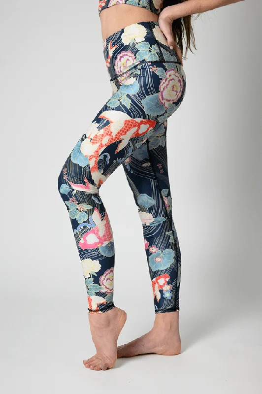 Clever Koi Printed Yoga Leggings Classic Solid Color Leggings