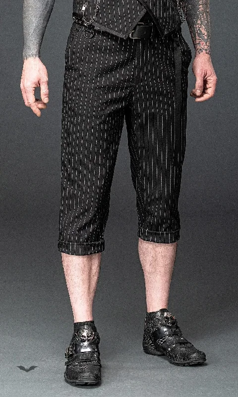 Queen of Darkness - Pinstripe trousers with removable strap Trousers Sale Discount