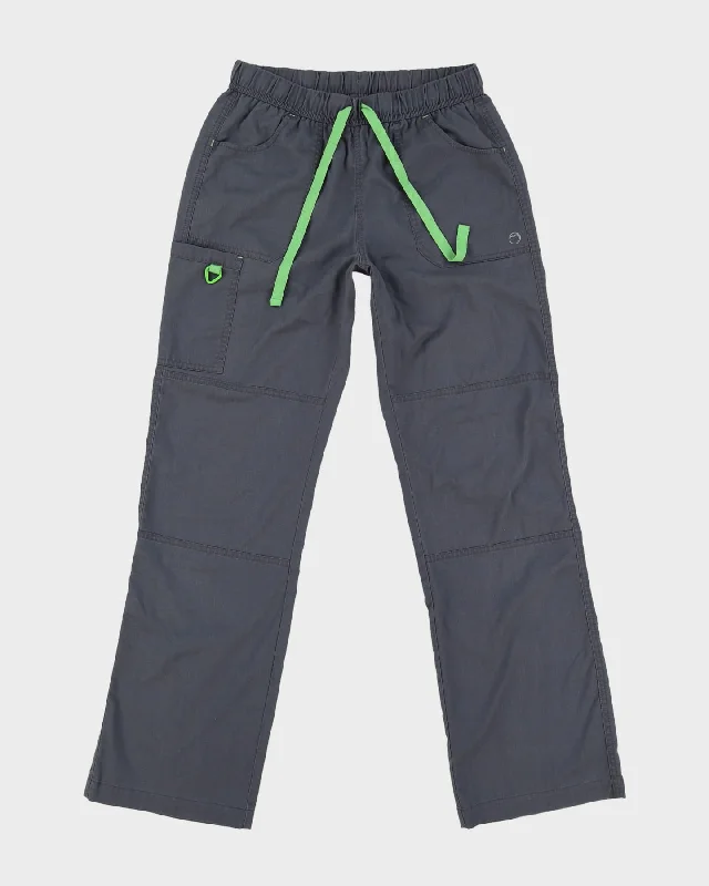 Grey Block Colour Trousers - XS W26 Chinos Cotton Straight Leg