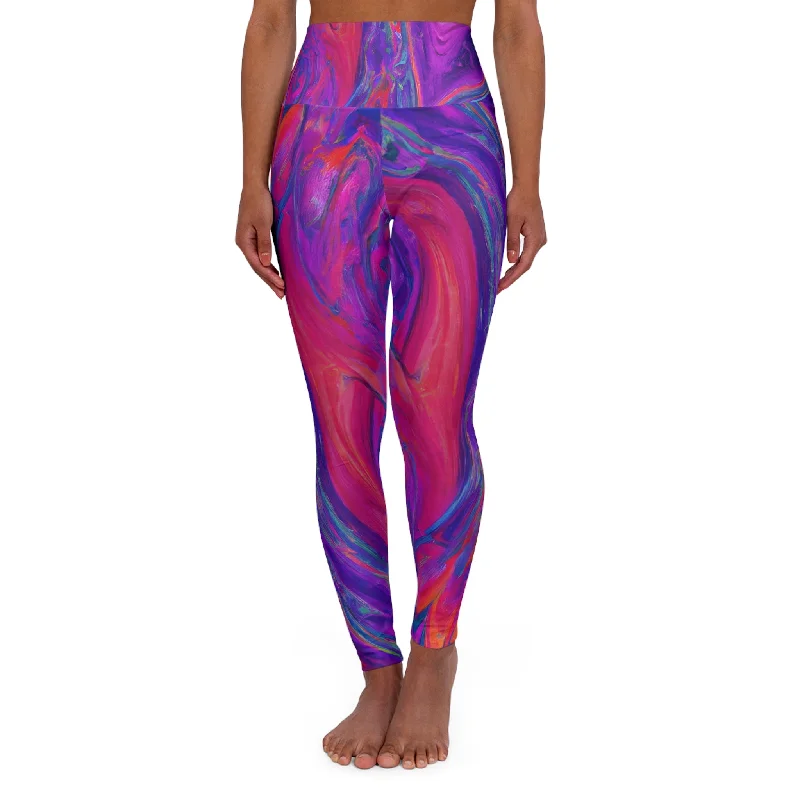 Celestial Purple Festival Leggings Comfortable Zip-Up Leggings