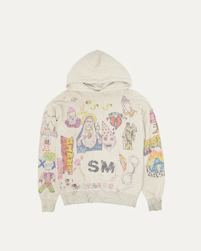 Graffiti Hoodie Hoodie with Reflective Safety Nightwear