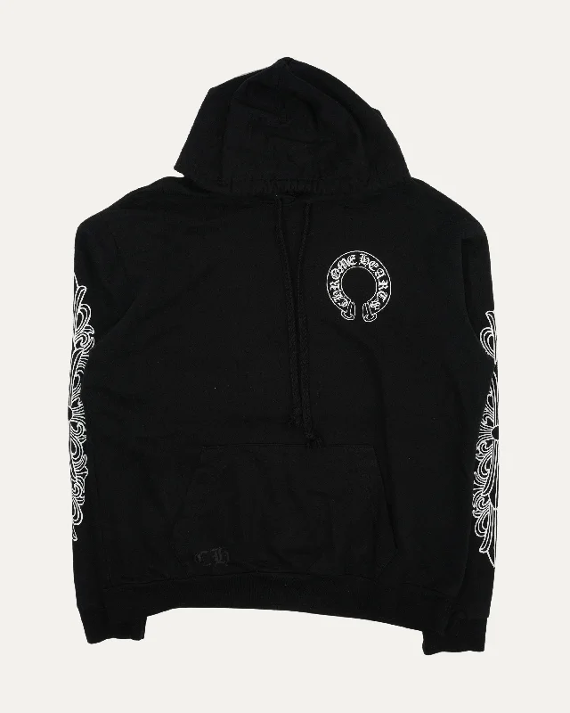 Horseshoe Logo Hoodie Hoodie with Elastic Cuffs Stretchable Comfortable