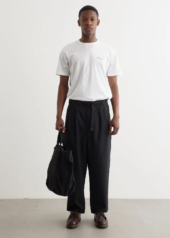 Wool Serge Belted Trousers Trousers fashionable trendy