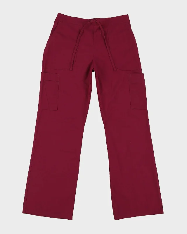 Dark Pink Elasticated Waist Block Colour Trousers - S W30-34 Skinny Trousers Denim Stretchy Dark Pink Elasticated Waist Block Colour Trousers - S W30-34 Skinny Trousers Denim Stretchy