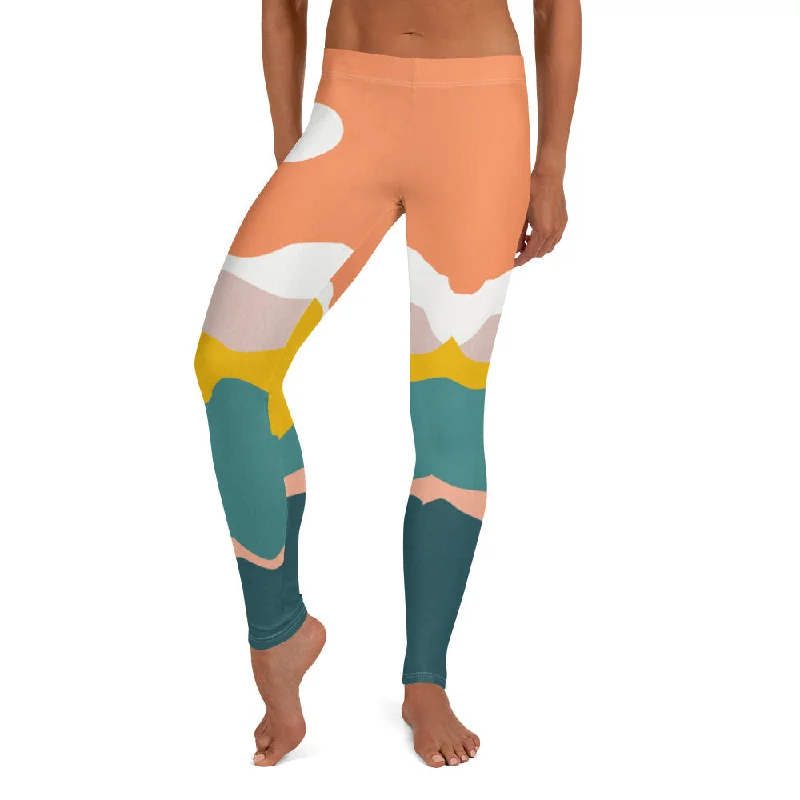 Death Valley Retro Leggings Cozy Mid-Rise Workout Leggings