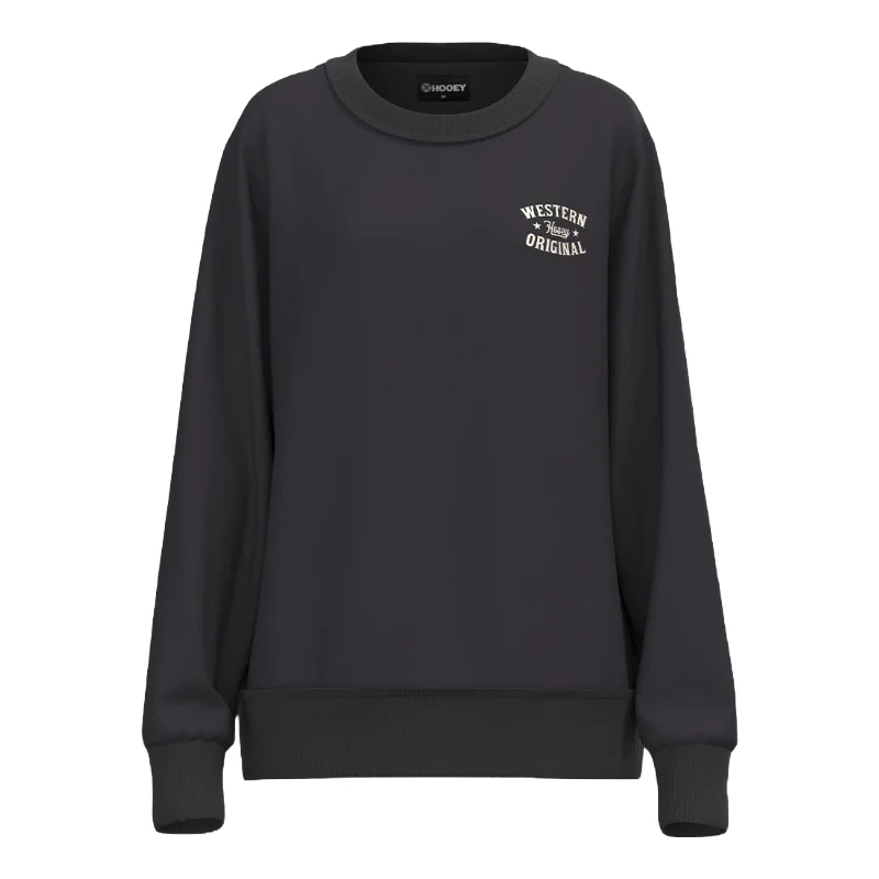 Hooey Ladies Stallion Crew Star Logo Black Graphic Pullover HH1326BK Spaghetti Sleeve Top Hooey Ladies Stallion Crew Star Logo Black Graphic Pullover HH1326BK Spaghetti Sleeve Top