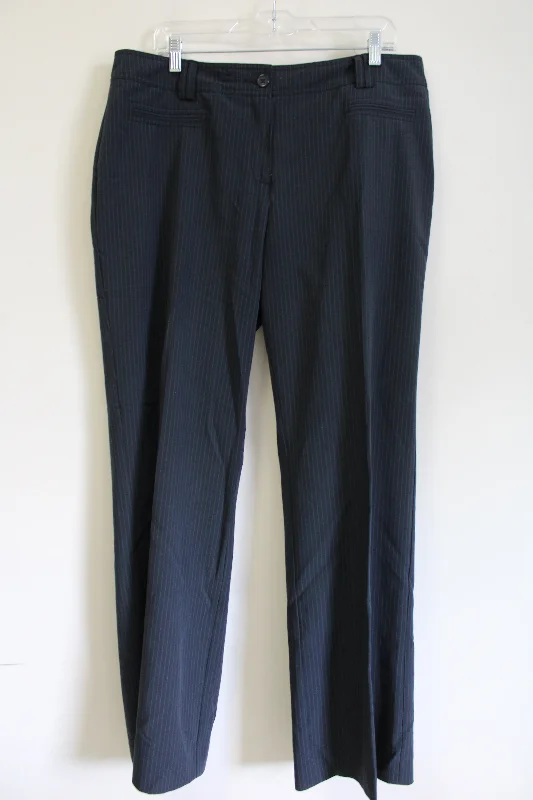 Oleg Cassini Dark Gray Pinstripe Trouser Pant | 16 Trousers Ceremony Elegant