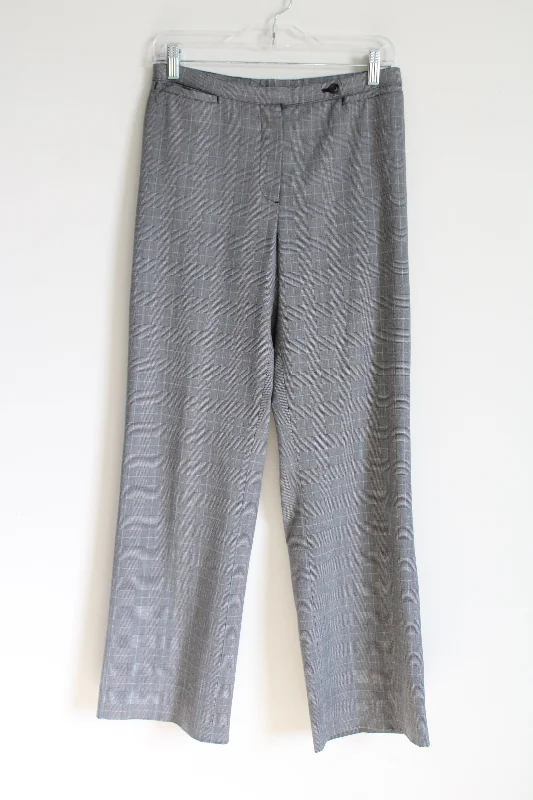 Dressbarn Black Tan Blue Houndstooth Trousers | 6 Trousers Flared Retro