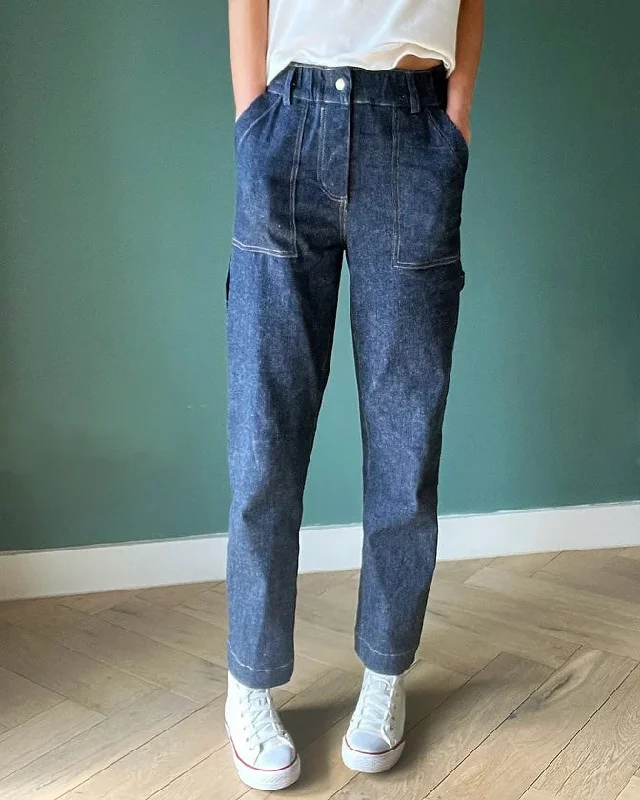 French Navy Langston Trousers Trousers Modern Contemporary